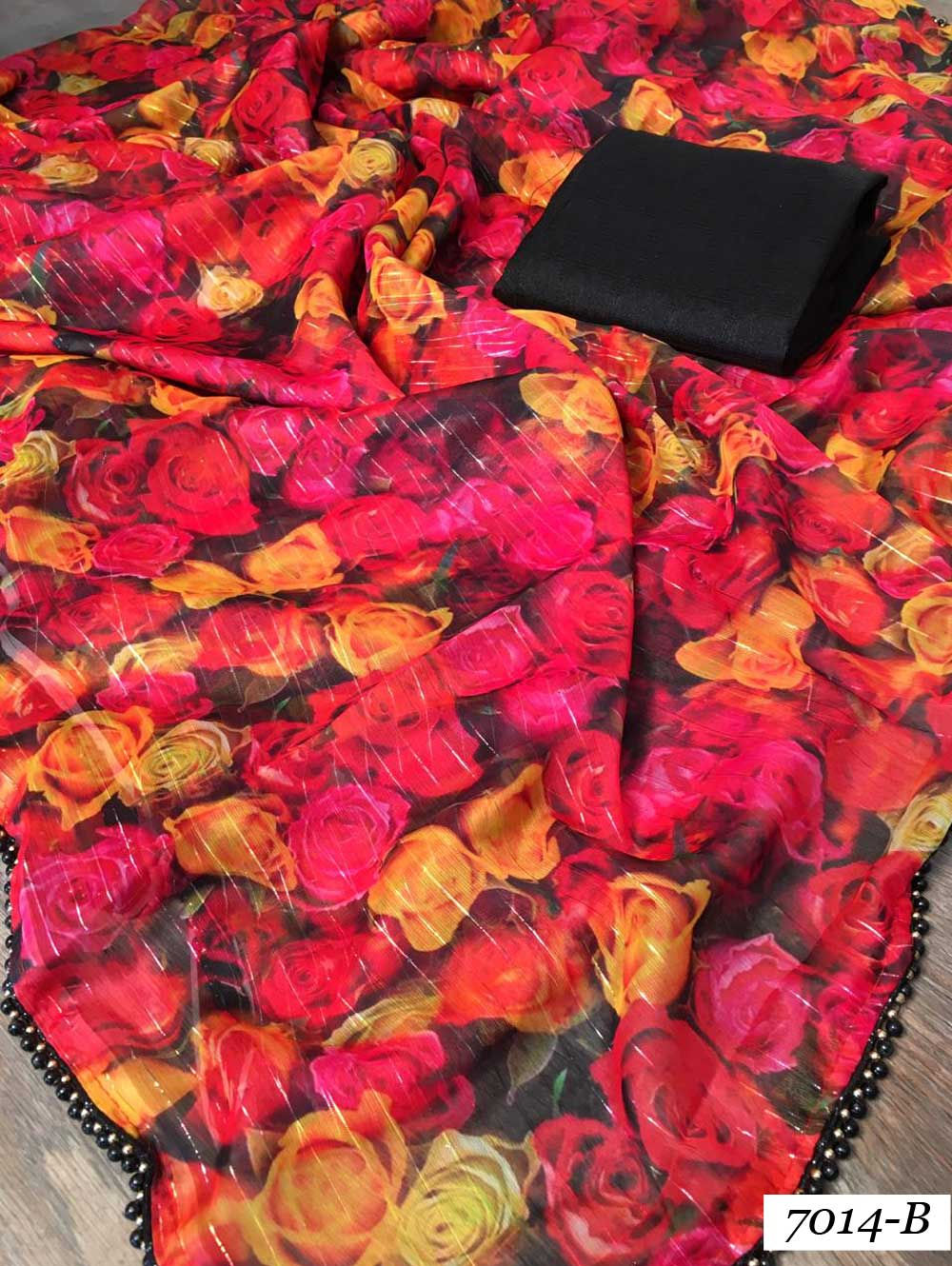 7014B Pearl Lace Saree