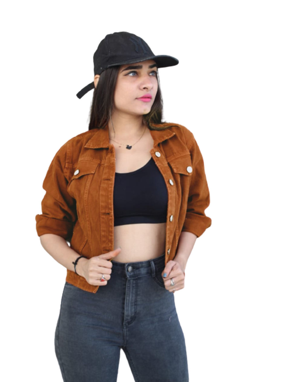 Deep Orange Denim Jacket