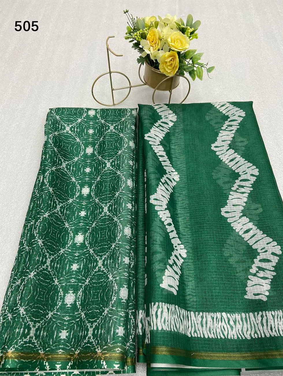 Bottle Green Anamika Kota Saree