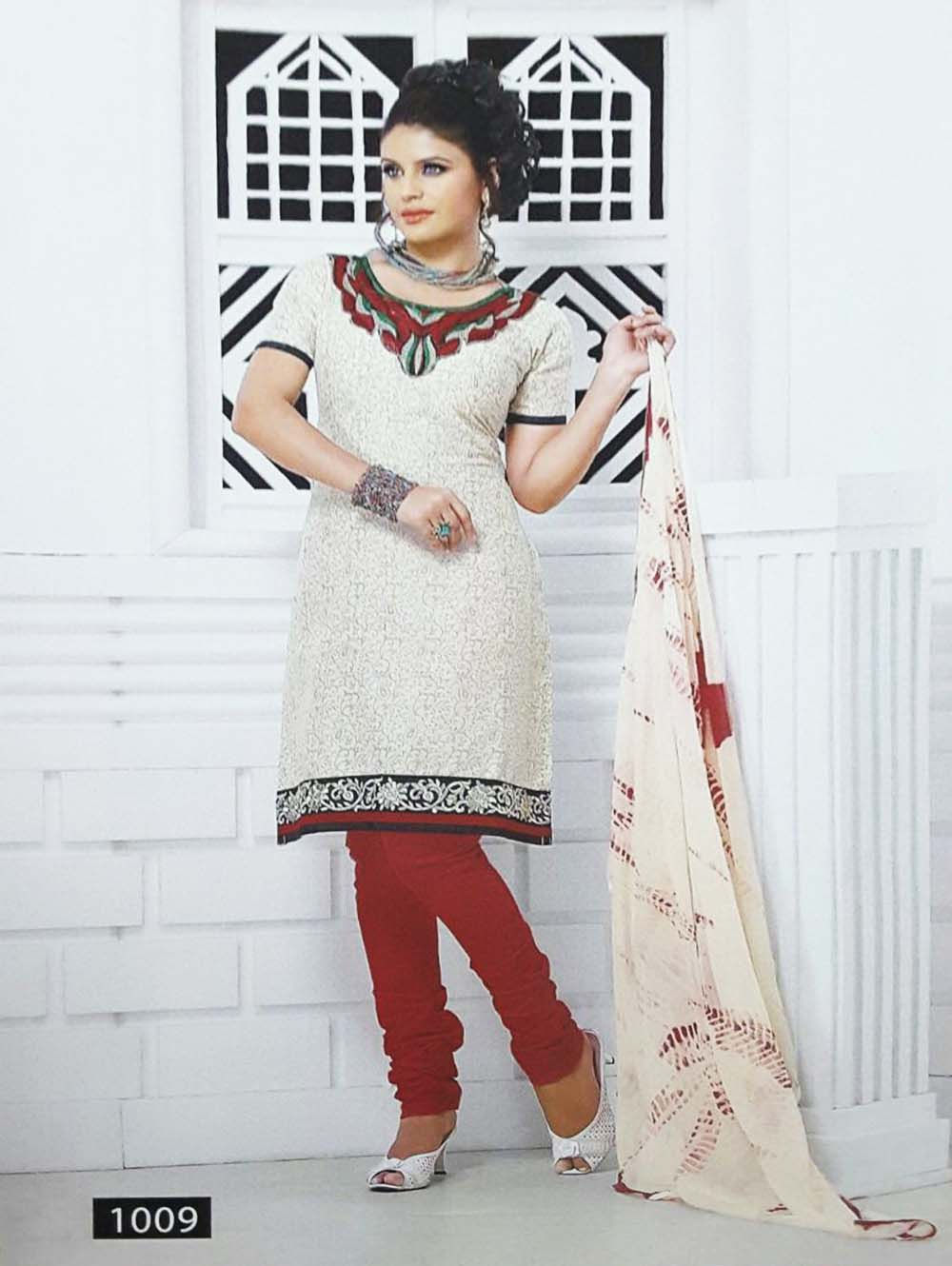 1009 White Designer Printed Salwar Suit