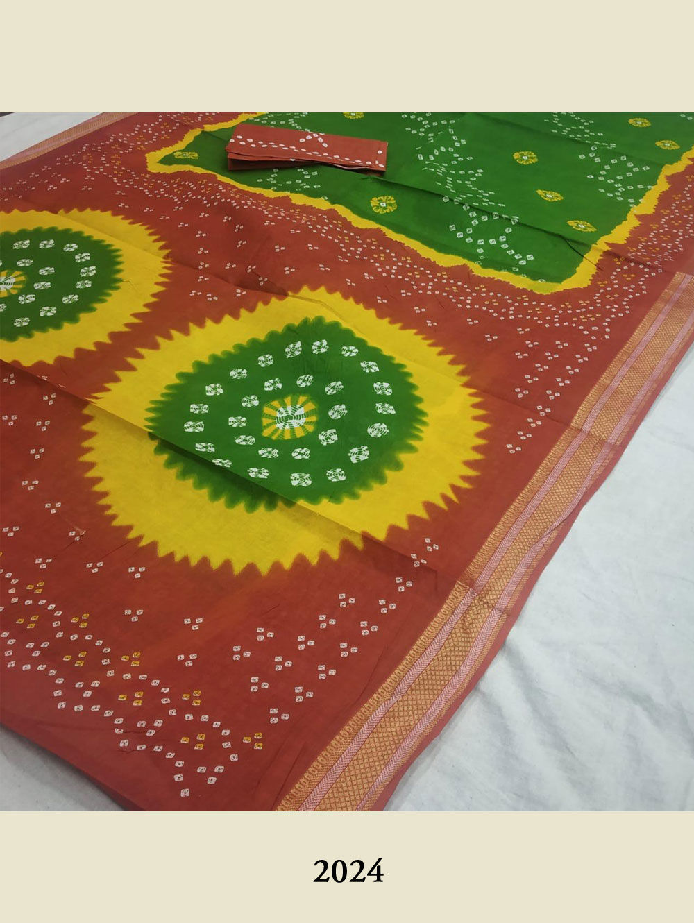 Brown Coloured Bandhani Saree