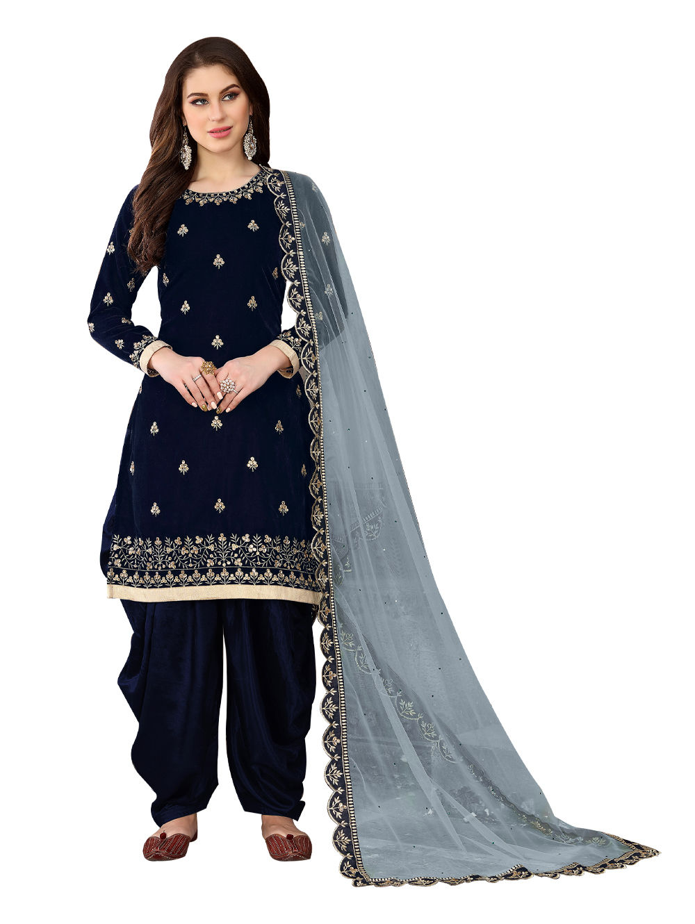 Oxford Blue Designer Patiala Suit Collection