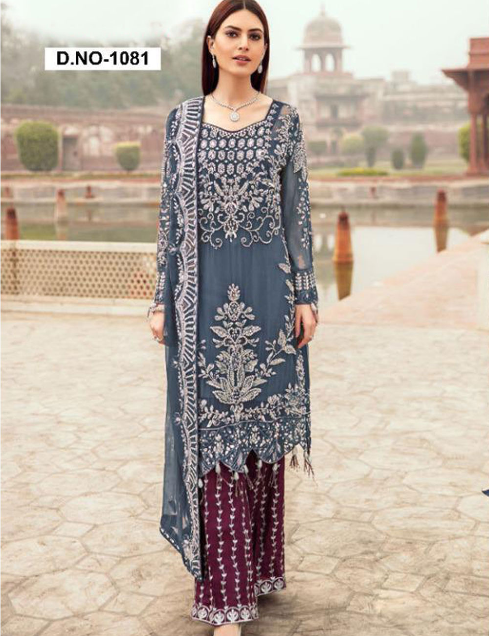 Grey Designer Pakistani Suit