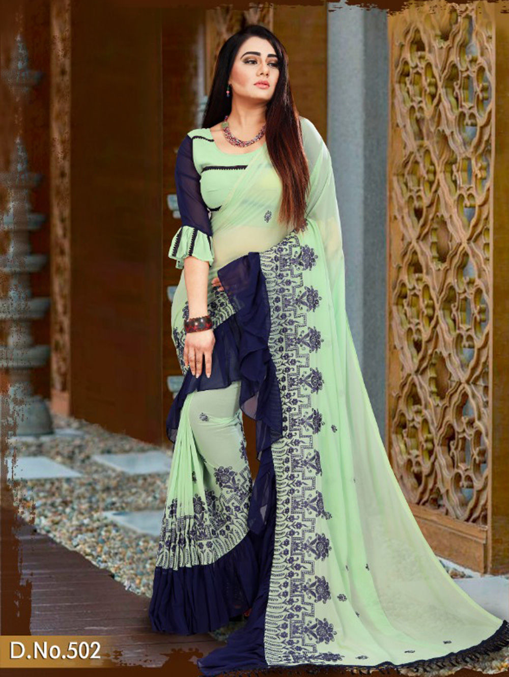 Caper Exclusive Faux Georgette Saree