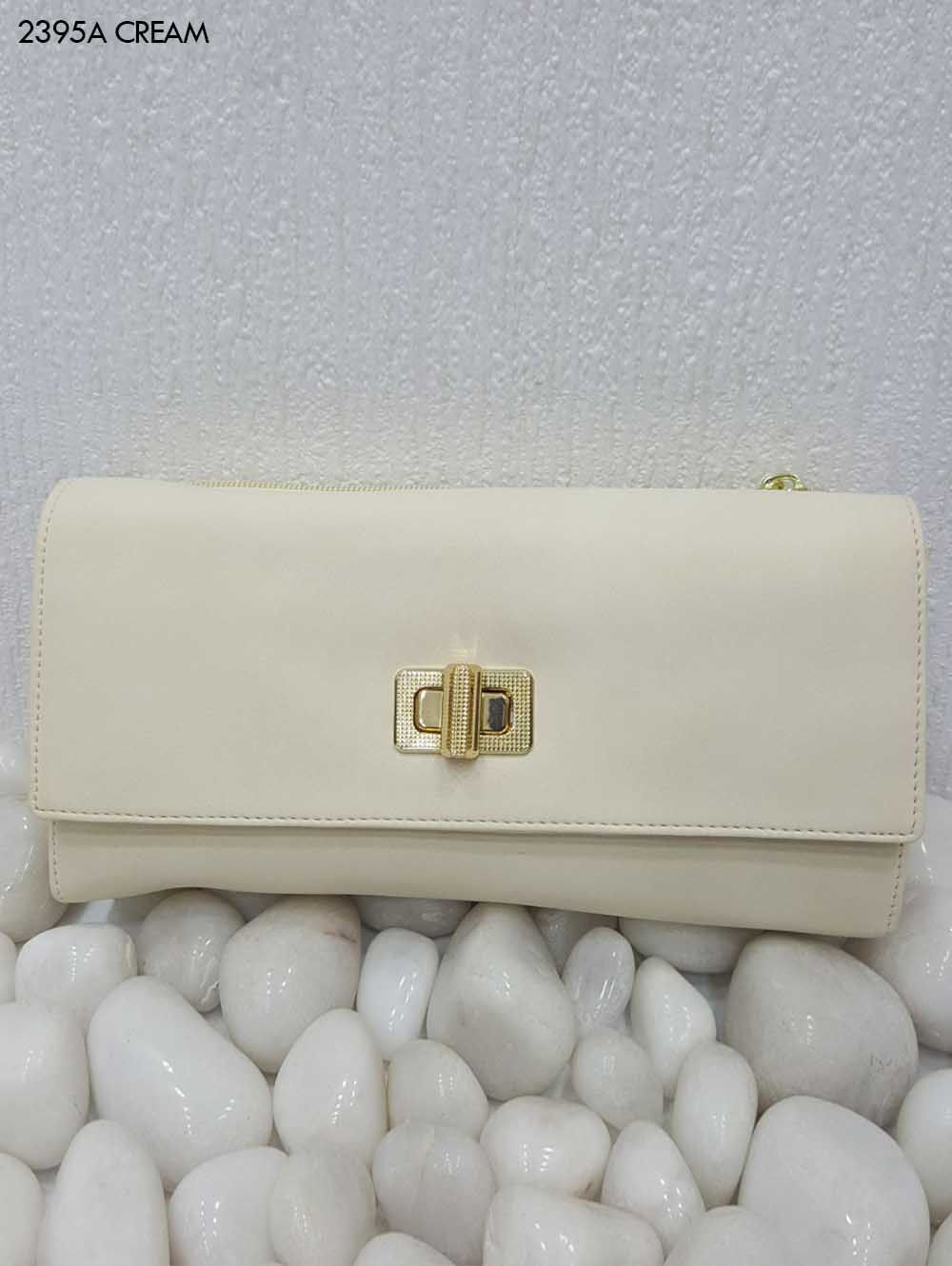 2395A Cream Stylish Women Clutch