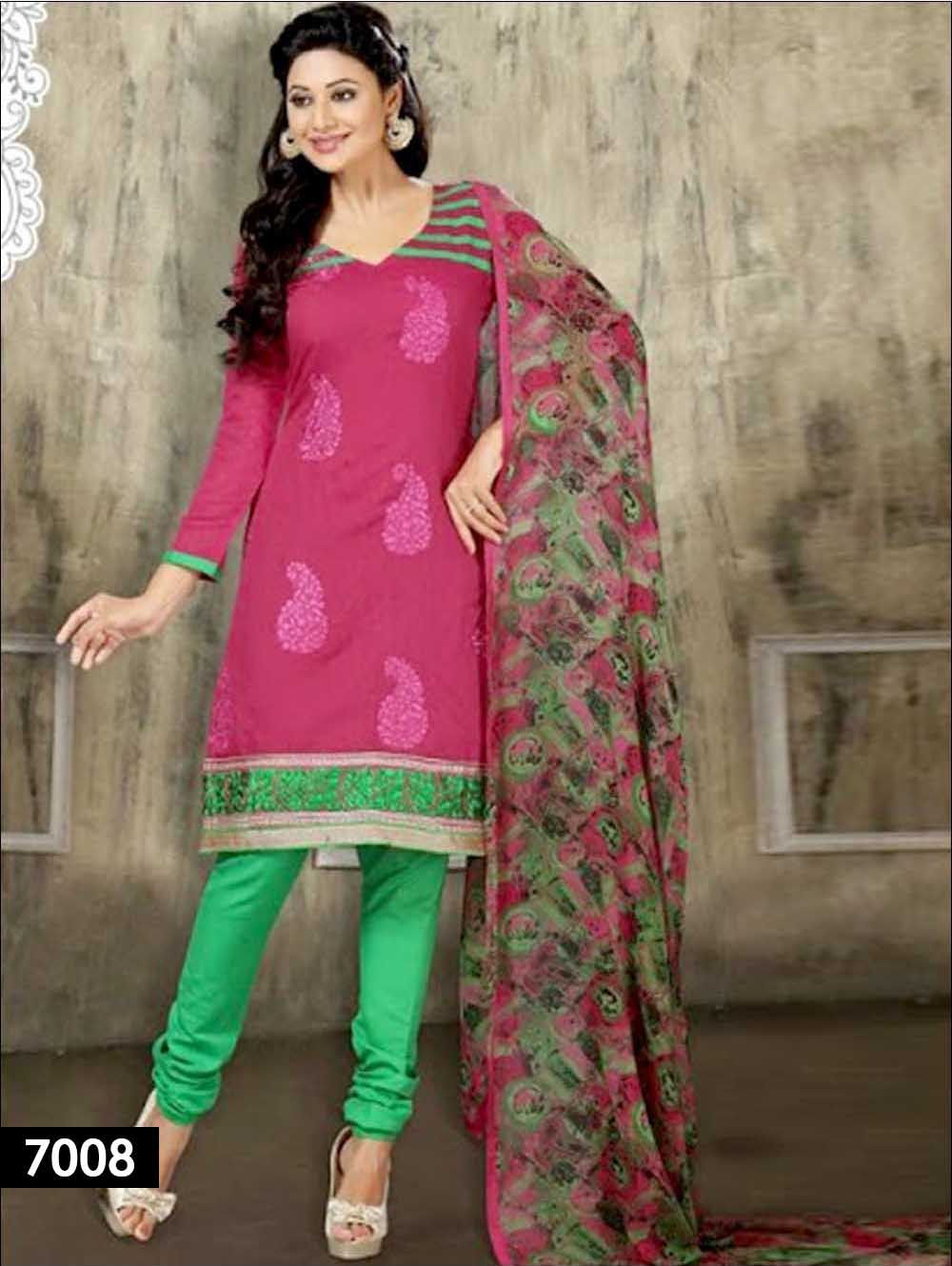 7008 Purple Chudidar Suit