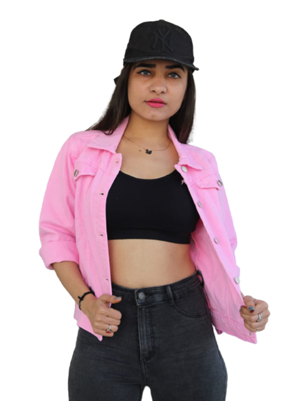 Lights Pink Denim Jacket