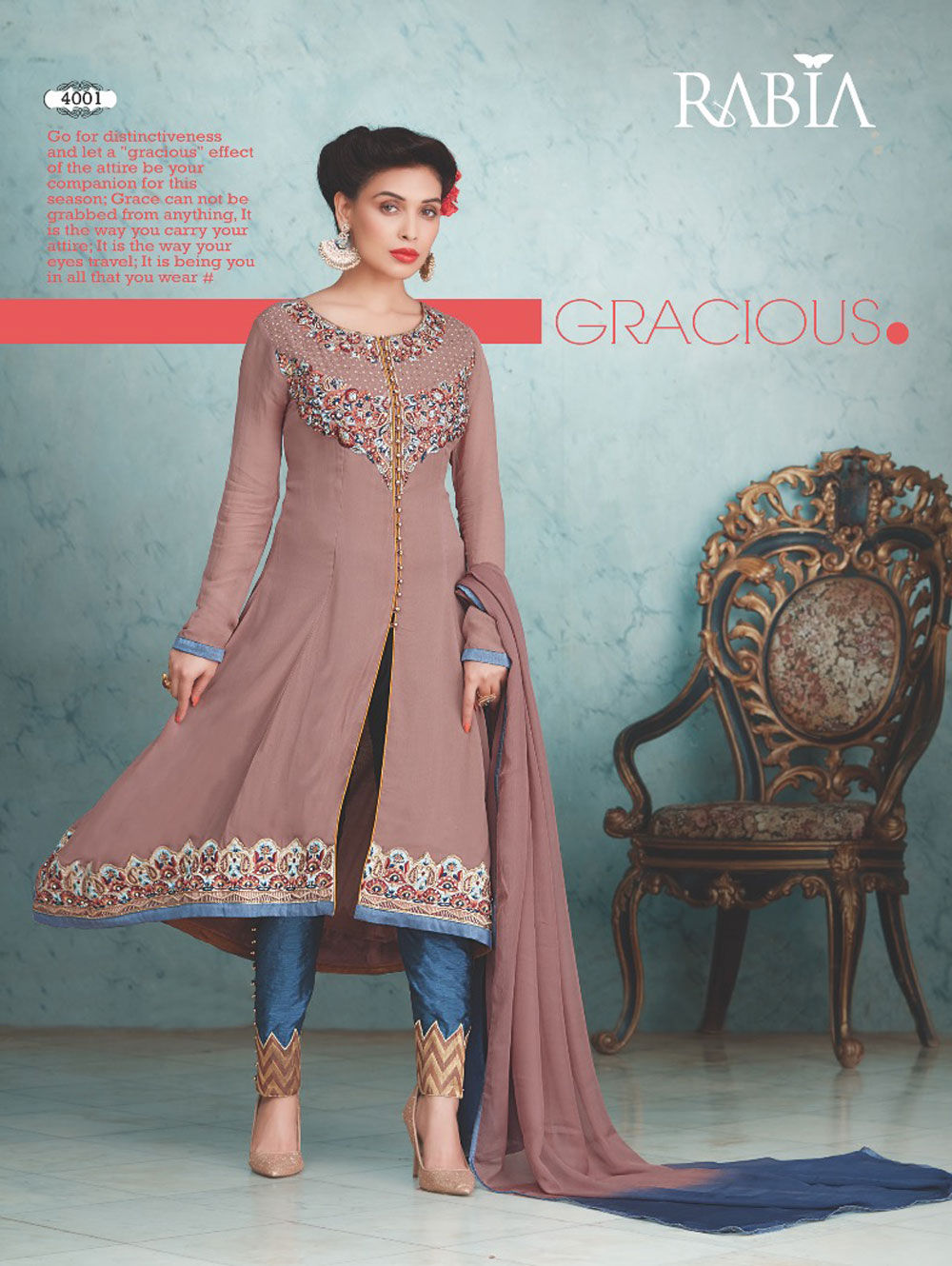 4001 Rosy Brown Designer Suit
