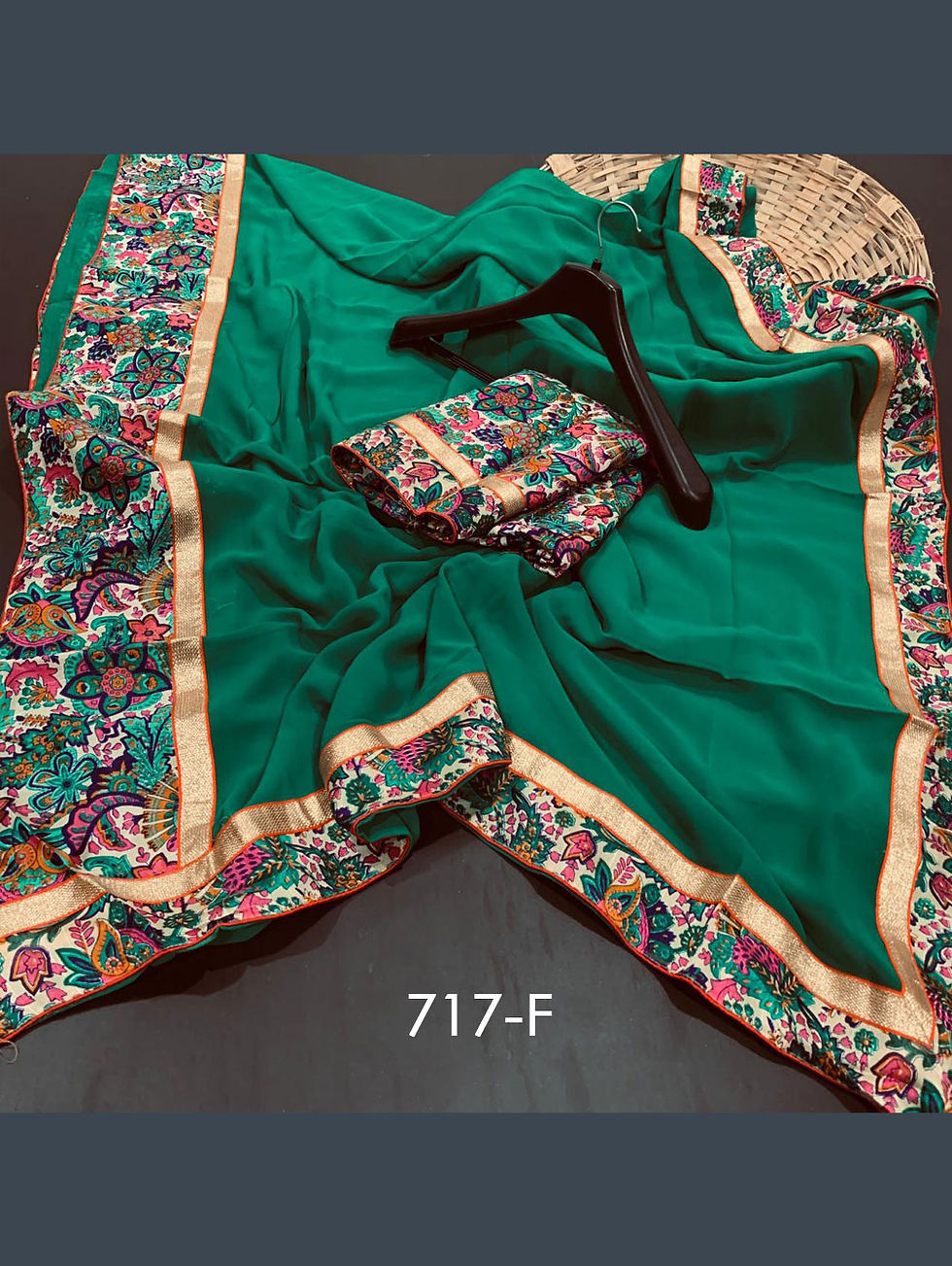 717F Designer Blooming Georgette Saree