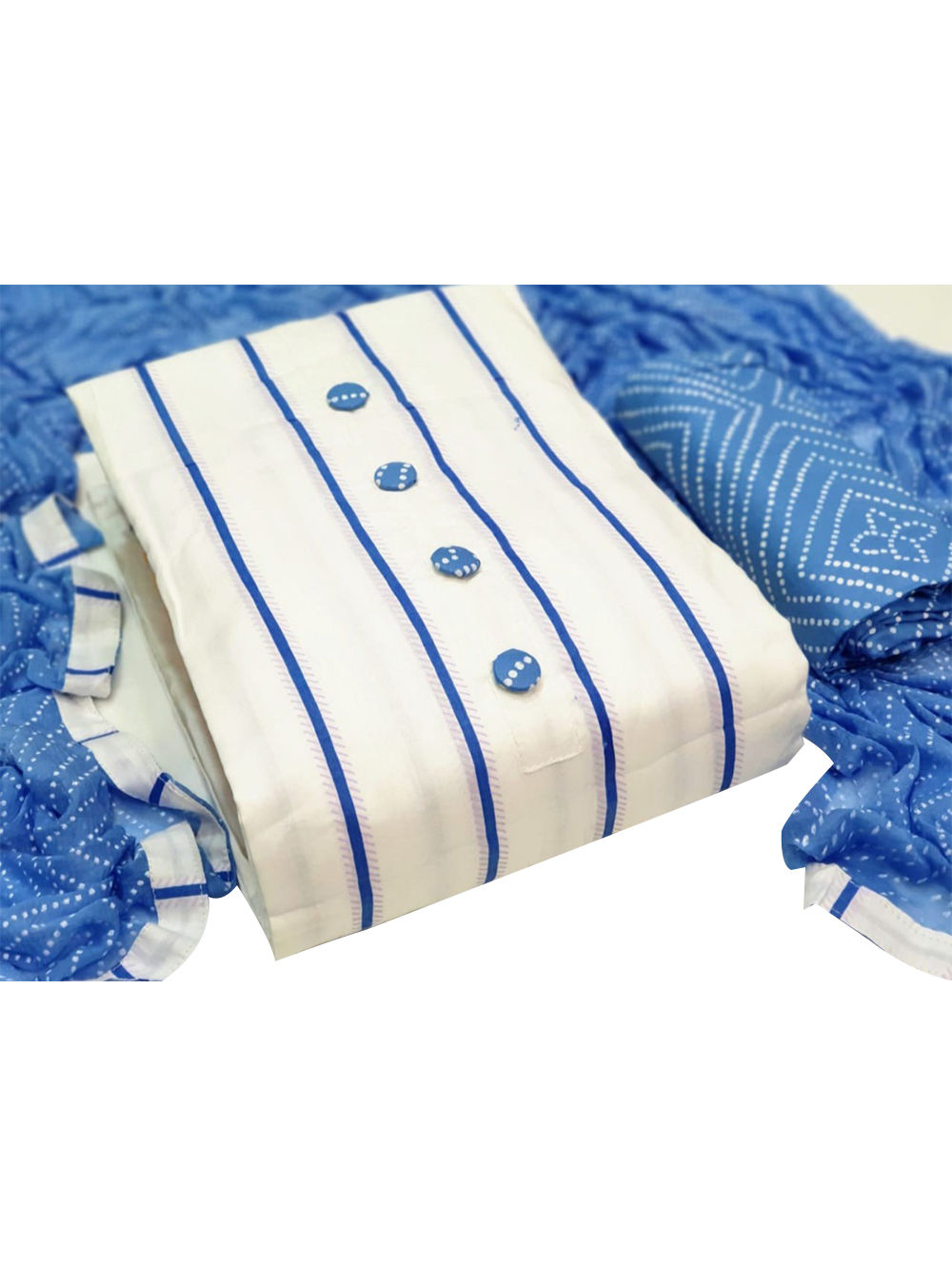 Royal Blue Lawn Cotton Dress Material Suits