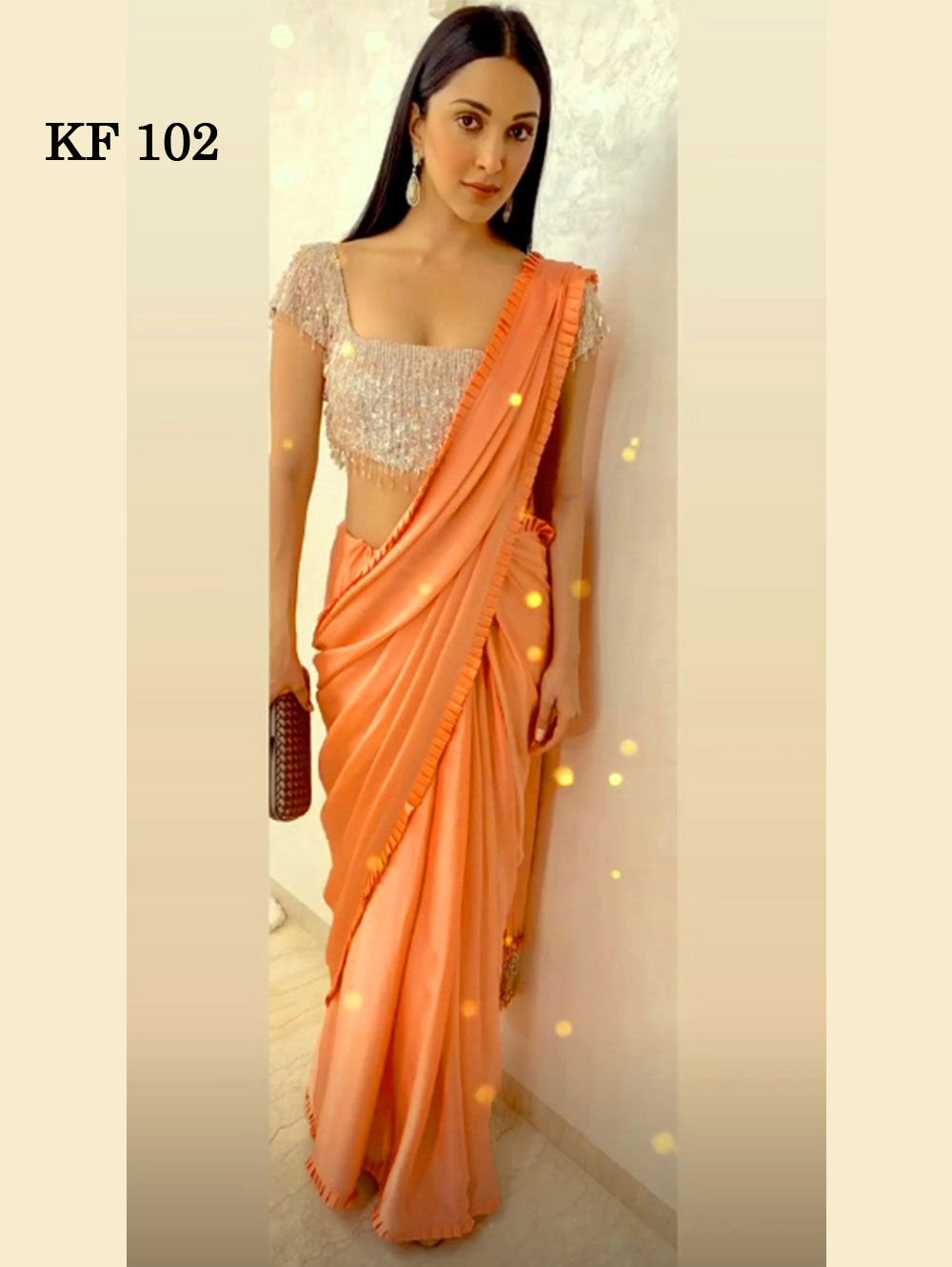KF102 Designer Peach Saree