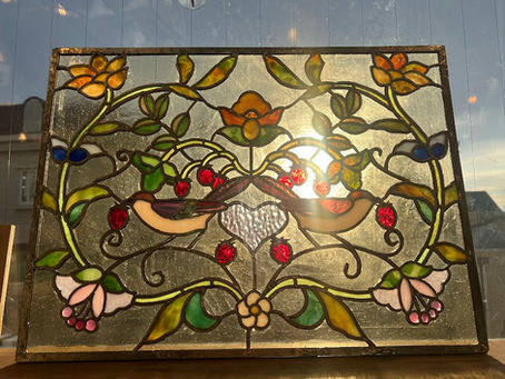 いちごと小鳥のステンドグラス制作記録