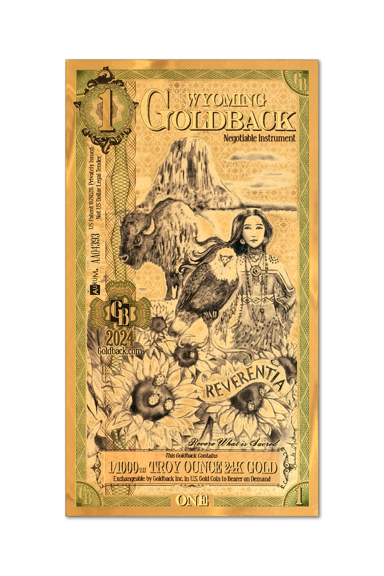 Wyoming - 1 Goldback