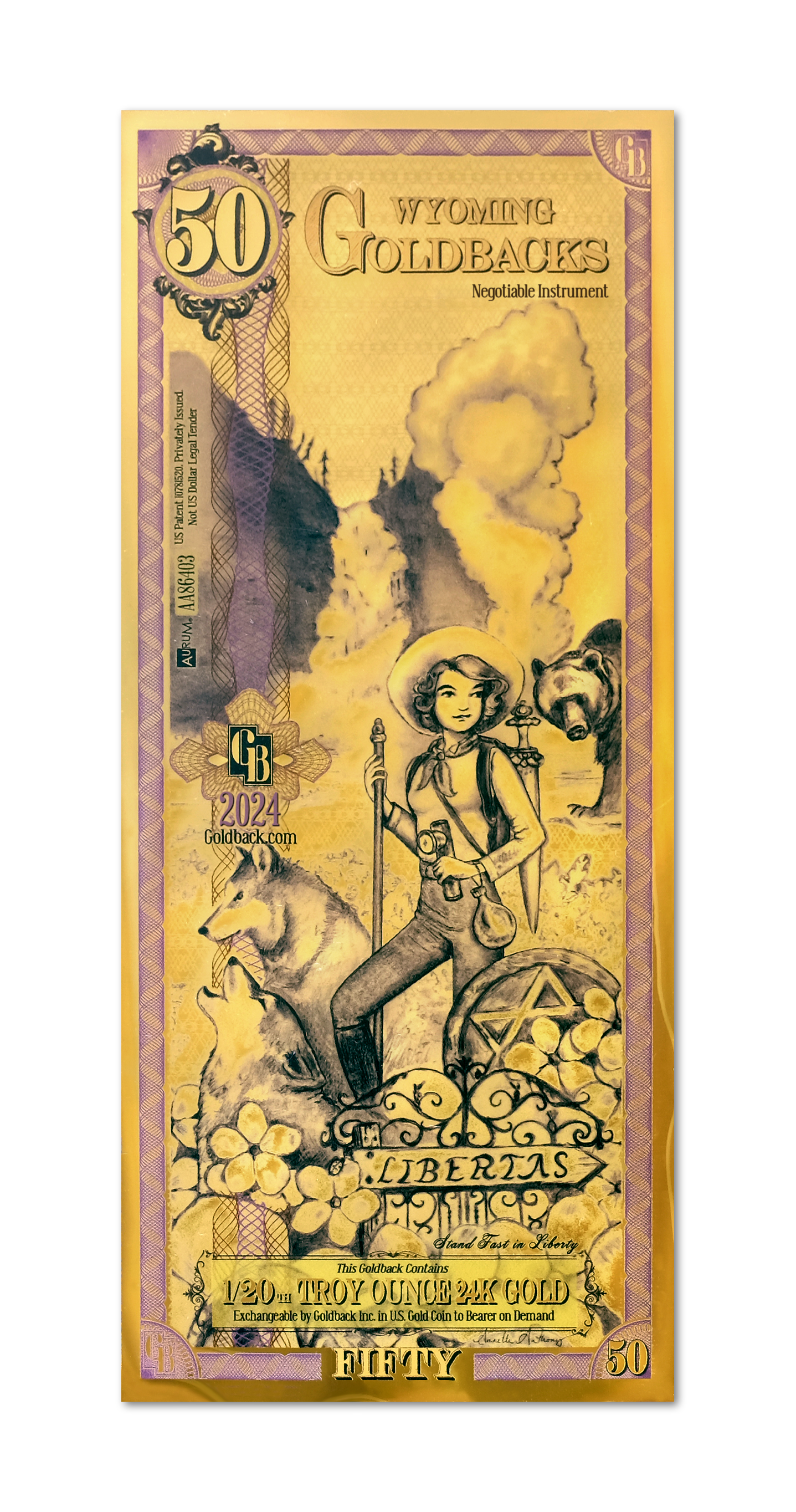 Wyoming - 50 Goldbacks