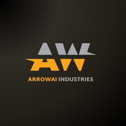 Black Orange Modern Creative Initial AW Letter Logo