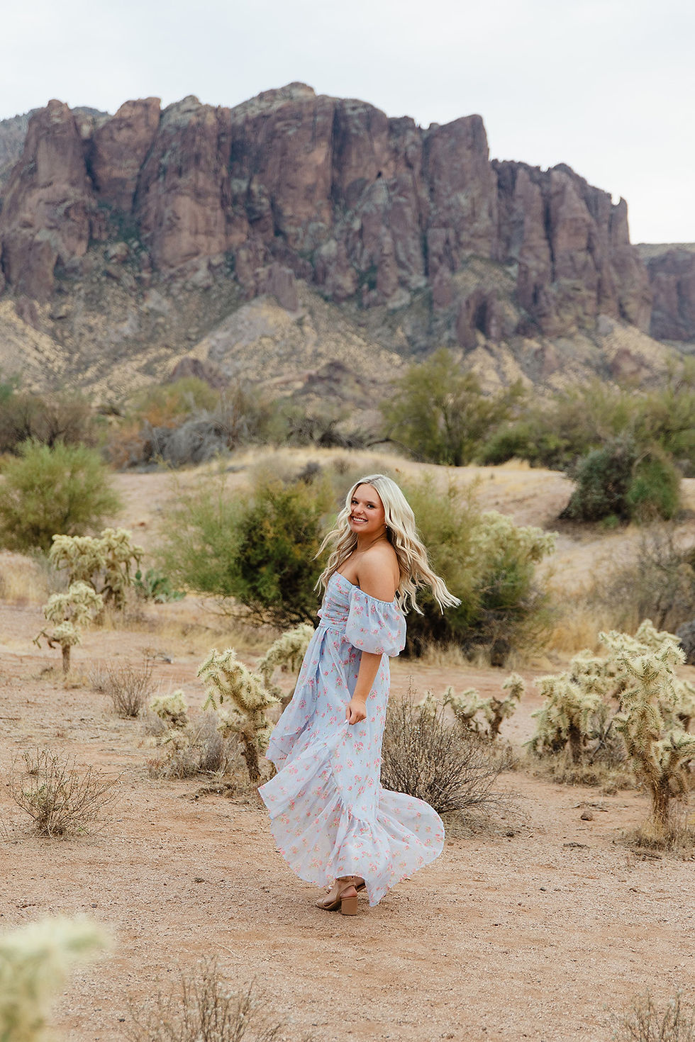 Arizona senior with cactus