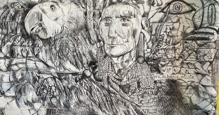 La dame au collier au Spot13. La dame au collier au Spot13. Fusain et encre sur mur : détail.