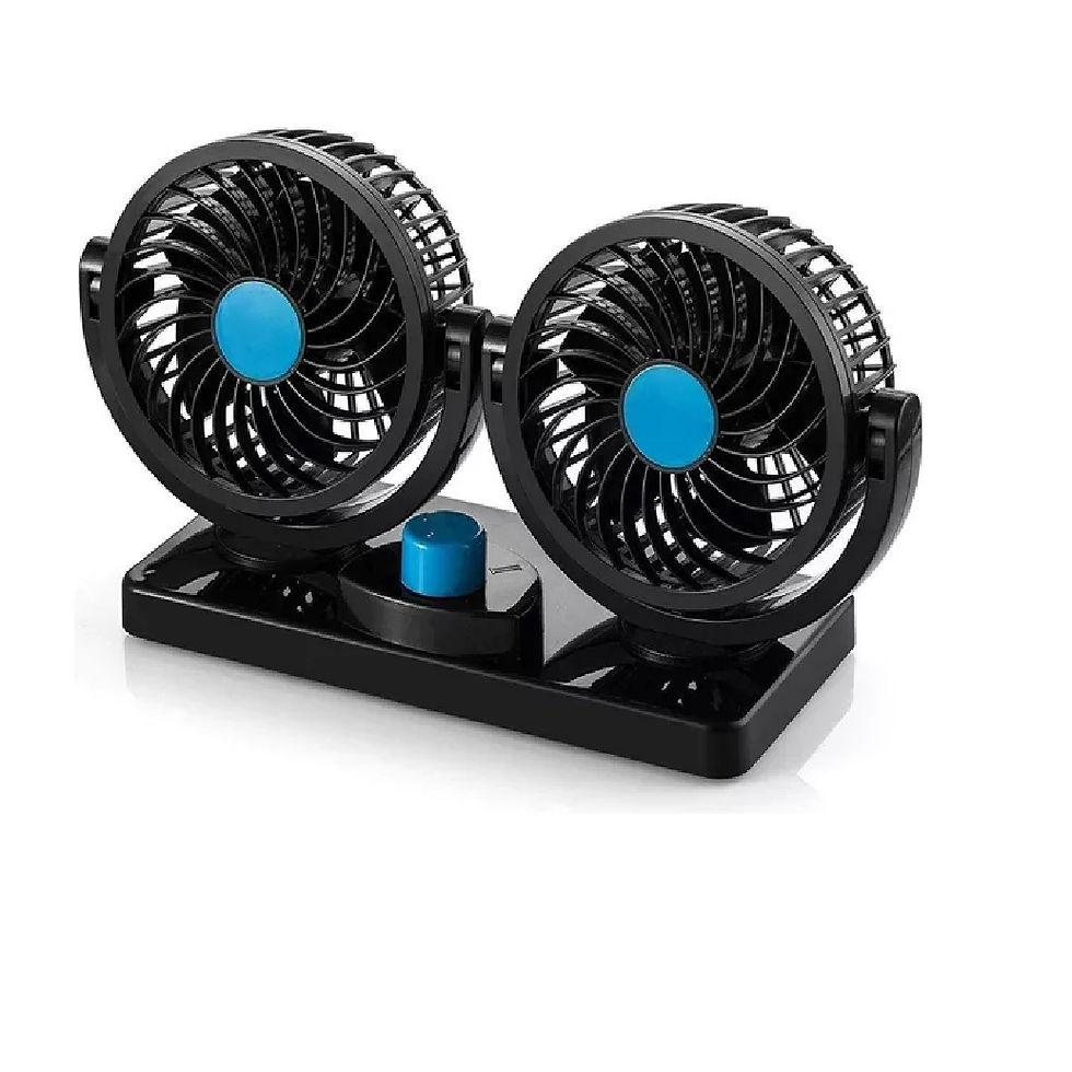 Ventilador Dual 12v Giro 360° Auto Camioneta Potente Aire