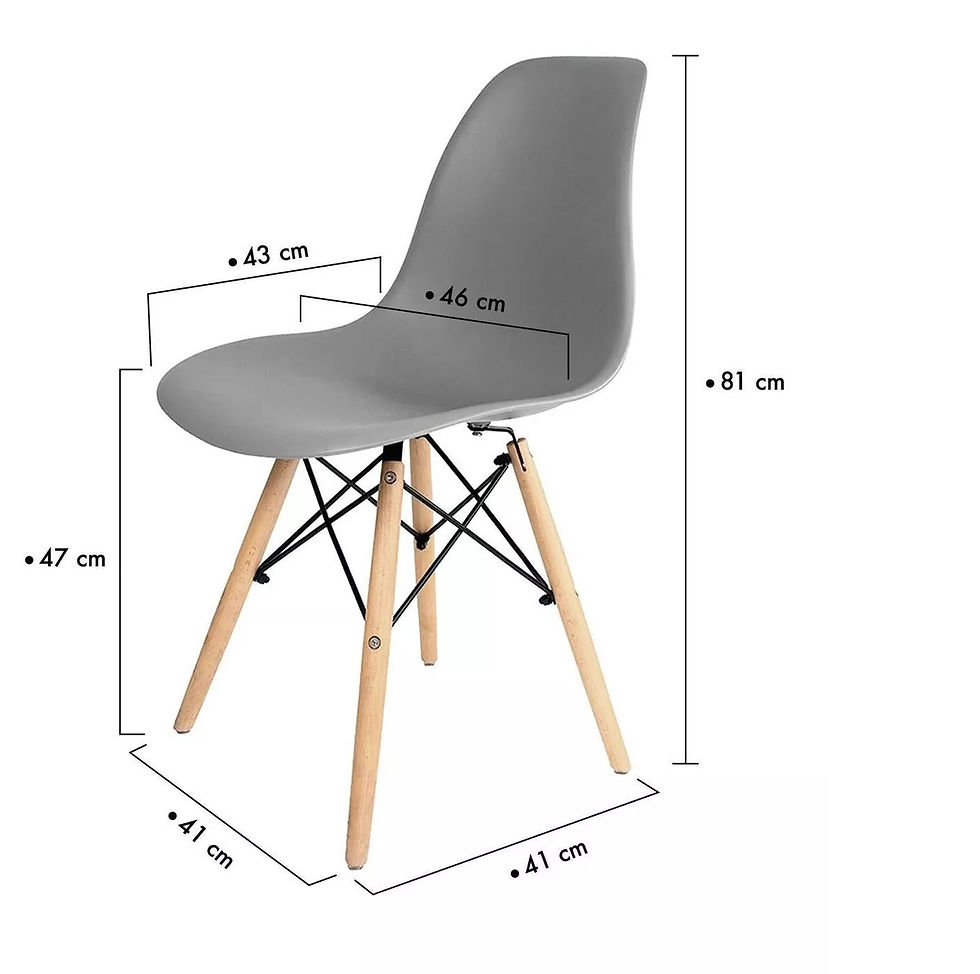 Miniatura: Set 4 Sillas Moderna Minimalista Comedor Gris