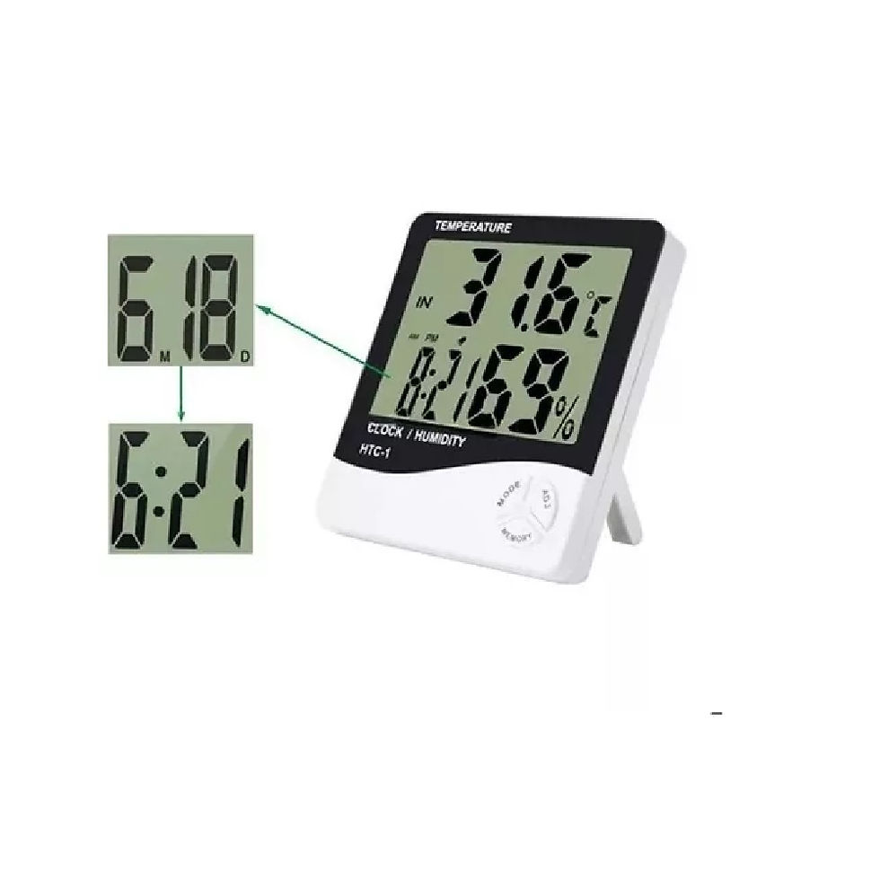 Miniatura: Reloj Termohigrometro Medidor Temperatura Humedad Alarma