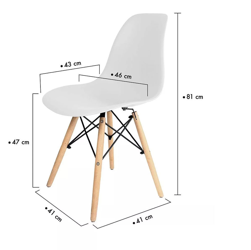 Miniatura: Set 4 Sillas Moderna Minimalista Comedor Blanco