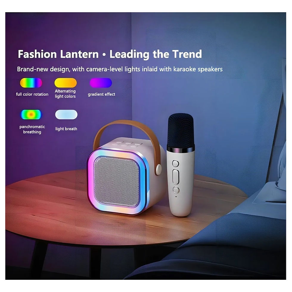 Miniatura: Parlante Karaoke Portátil Mini con Micrófono Inalámbrico Bluetooth y Luces LED