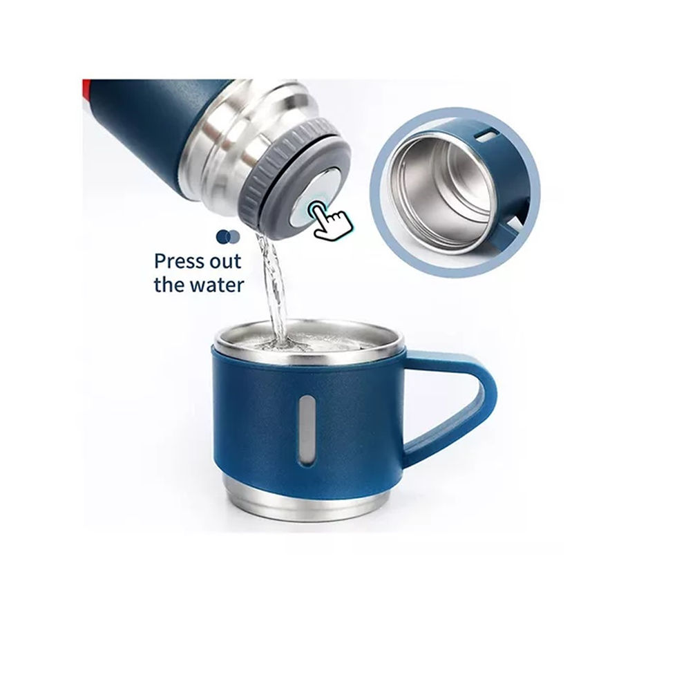 Miniatura: Termo de Acero Inoxidable con Vasos Bebidas Frías y Calientes