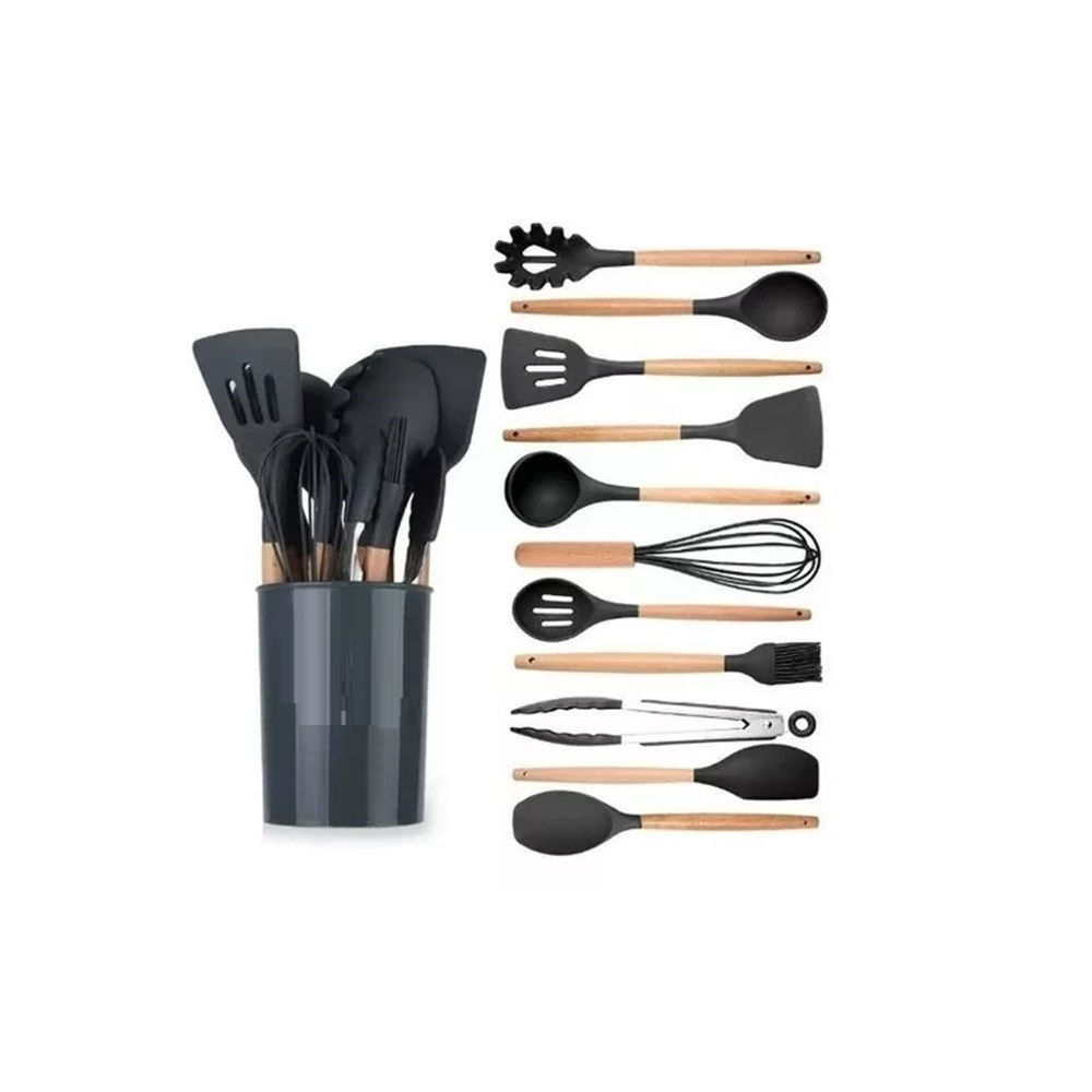 Juego Utensilios 12 Pzs Silicona Set Resistente Calor Cocina