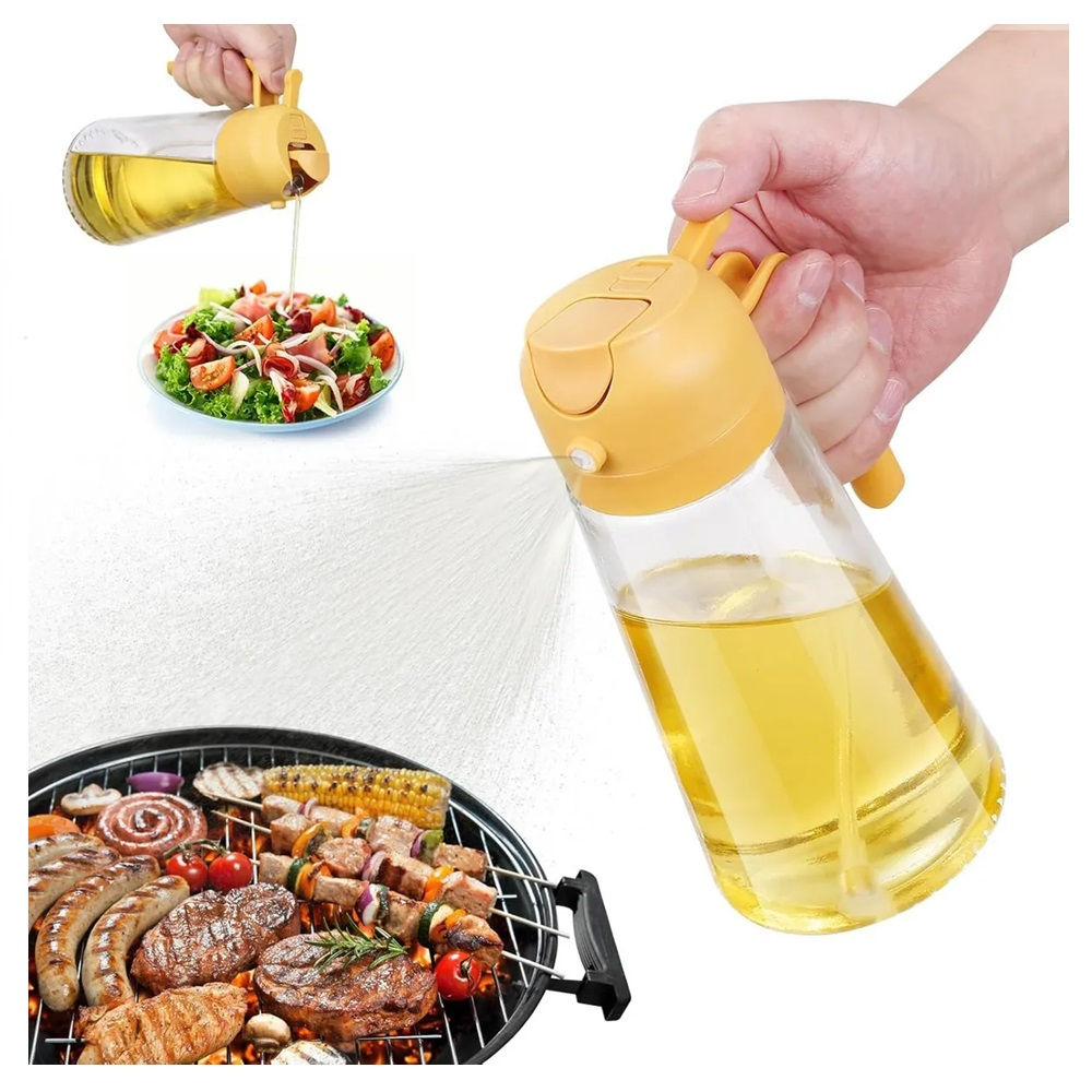 Dispensador Aceite 2 en 1 Spray y Chorro Vidrio Premium