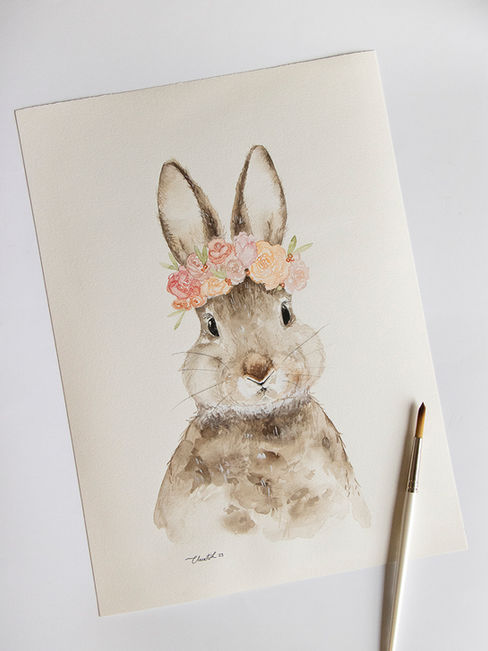 Watercolour Bunny Painting