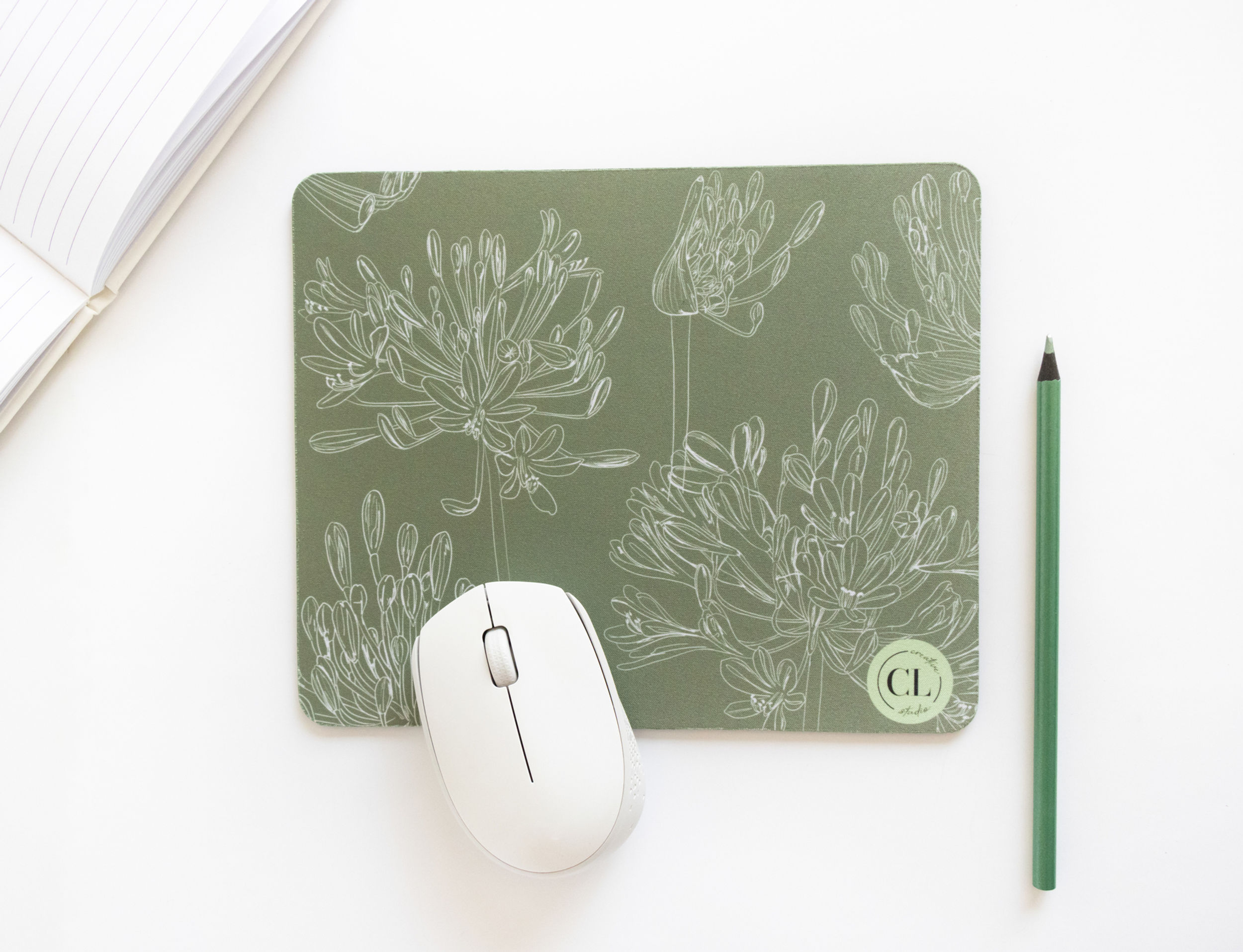 Green Agapanthus Mousepad