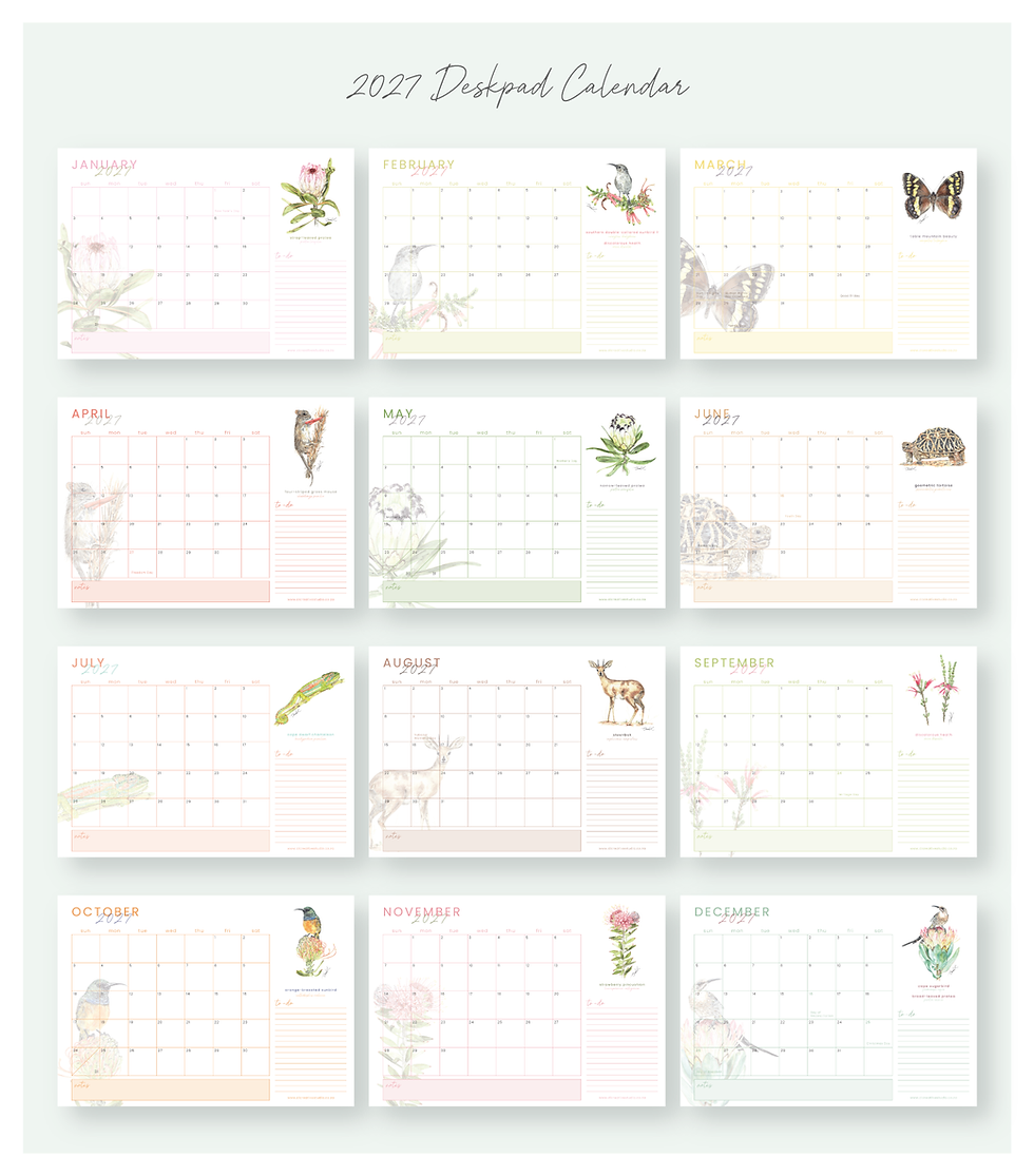 Thumbnail: 2027 Deskpad Calendar - Fynbos Fauna & Flora
