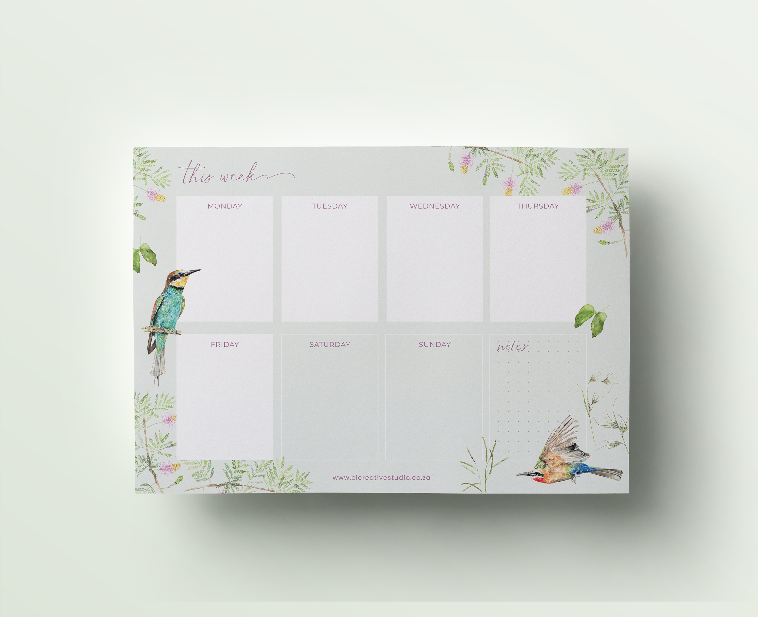 Bee-eater Weekly Planner - Printable