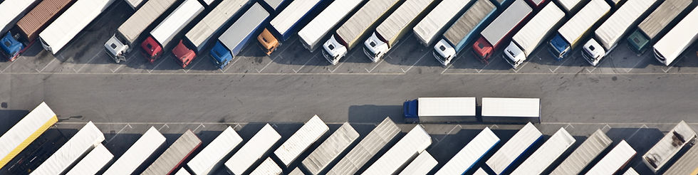 Industrial shipping yard with multiple cargo vehicles