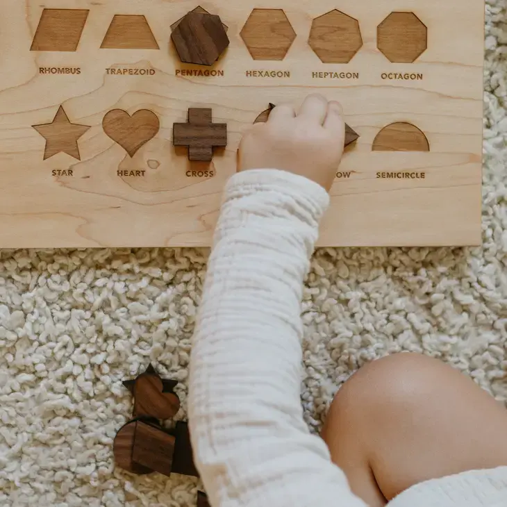 Thumbnail: Wooden Shapes Board with Matching Shape Pieces