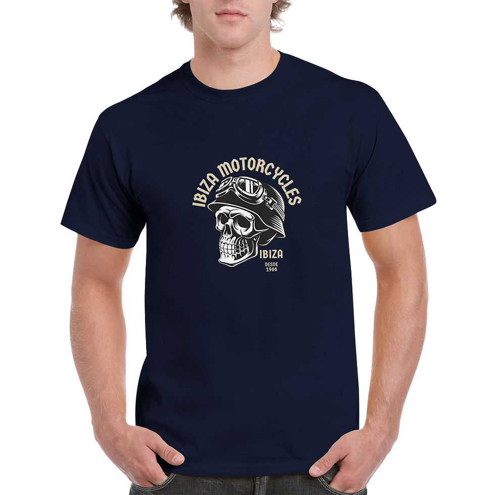 Thumbnail: IBIZA Motorcycles German Death Skull Heavyweight Unisex Crewneck T-shirt