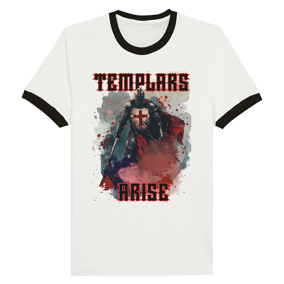 Thumbnail: Knights Templar Tee Templars Arise Ringer T-shirt