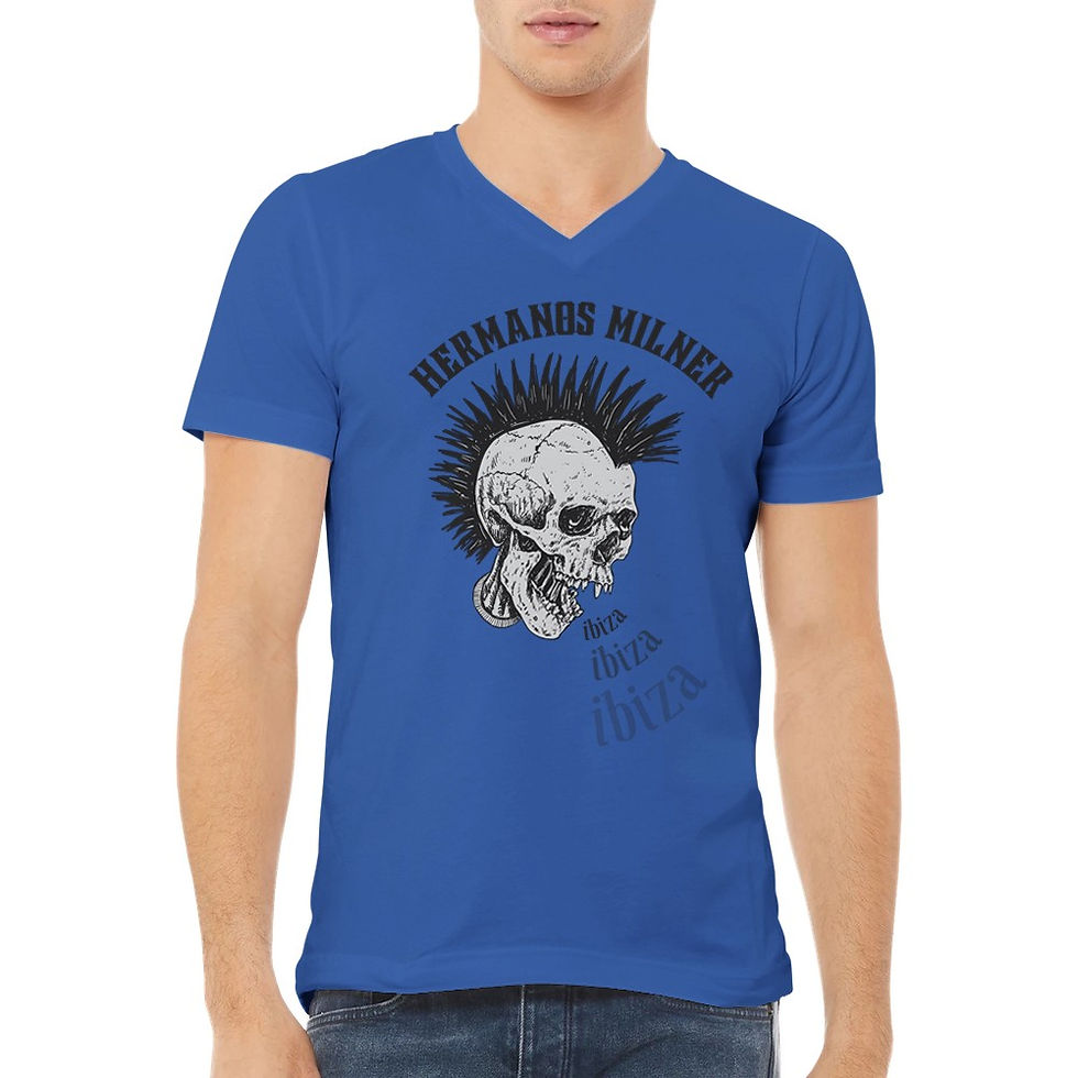 Thumbnail: Punk Skull Ibiza Vneck TShirt Hermanos Milner