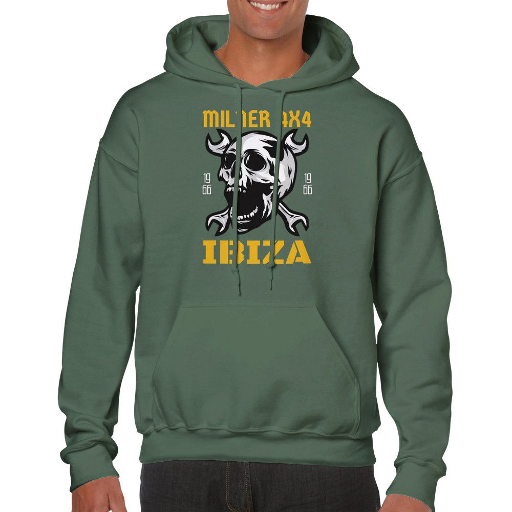 Milner 4x4 Ibiza Skull Classic Unisex Pullover Hoodie