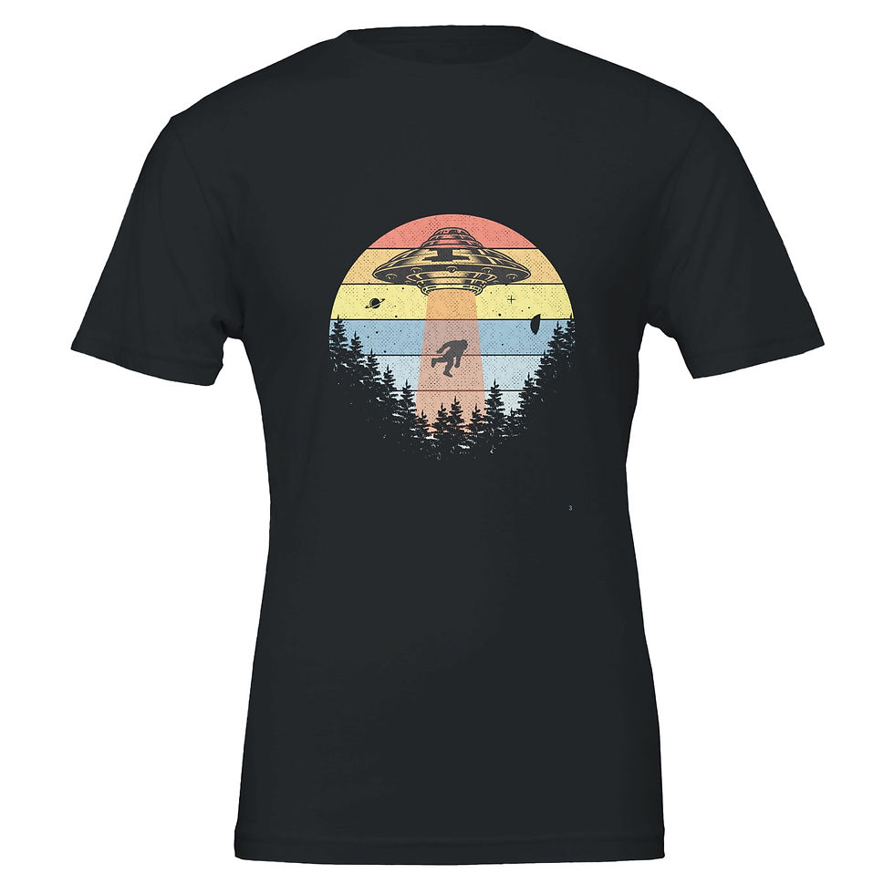 Thumbnail: UFO Bigfoot Retro Style Crewneck T-shirt