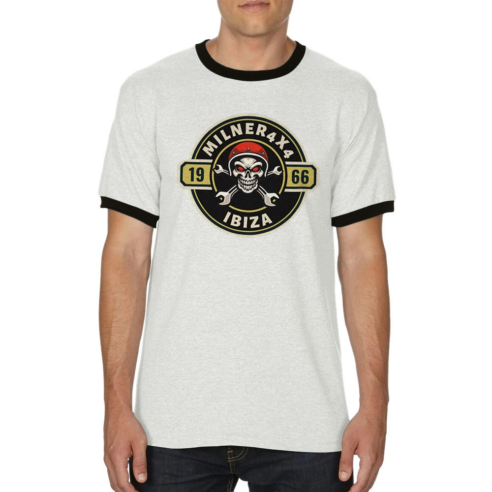 Milner4x4 Ibiza 1966 Logo Ringer T-shirt