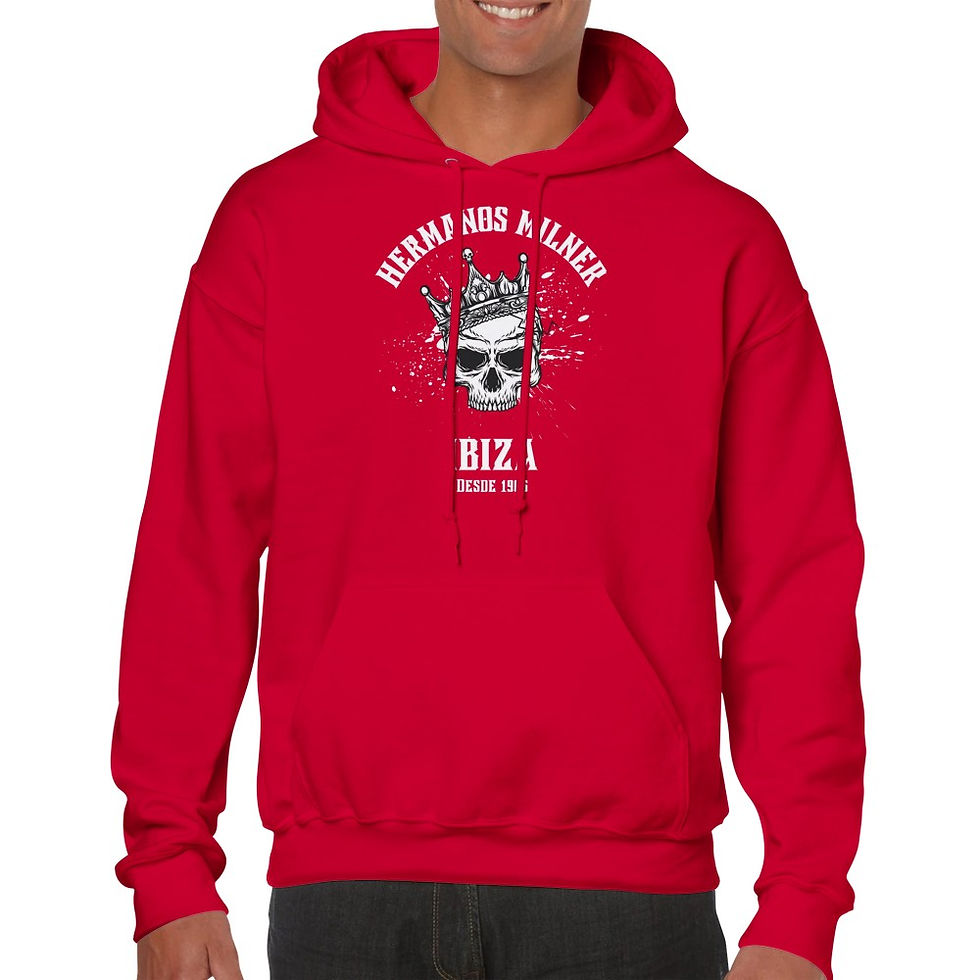 Thumbnail: Hermanos Milner Ibiza Skull Premium Unisex Pullover Hoodie