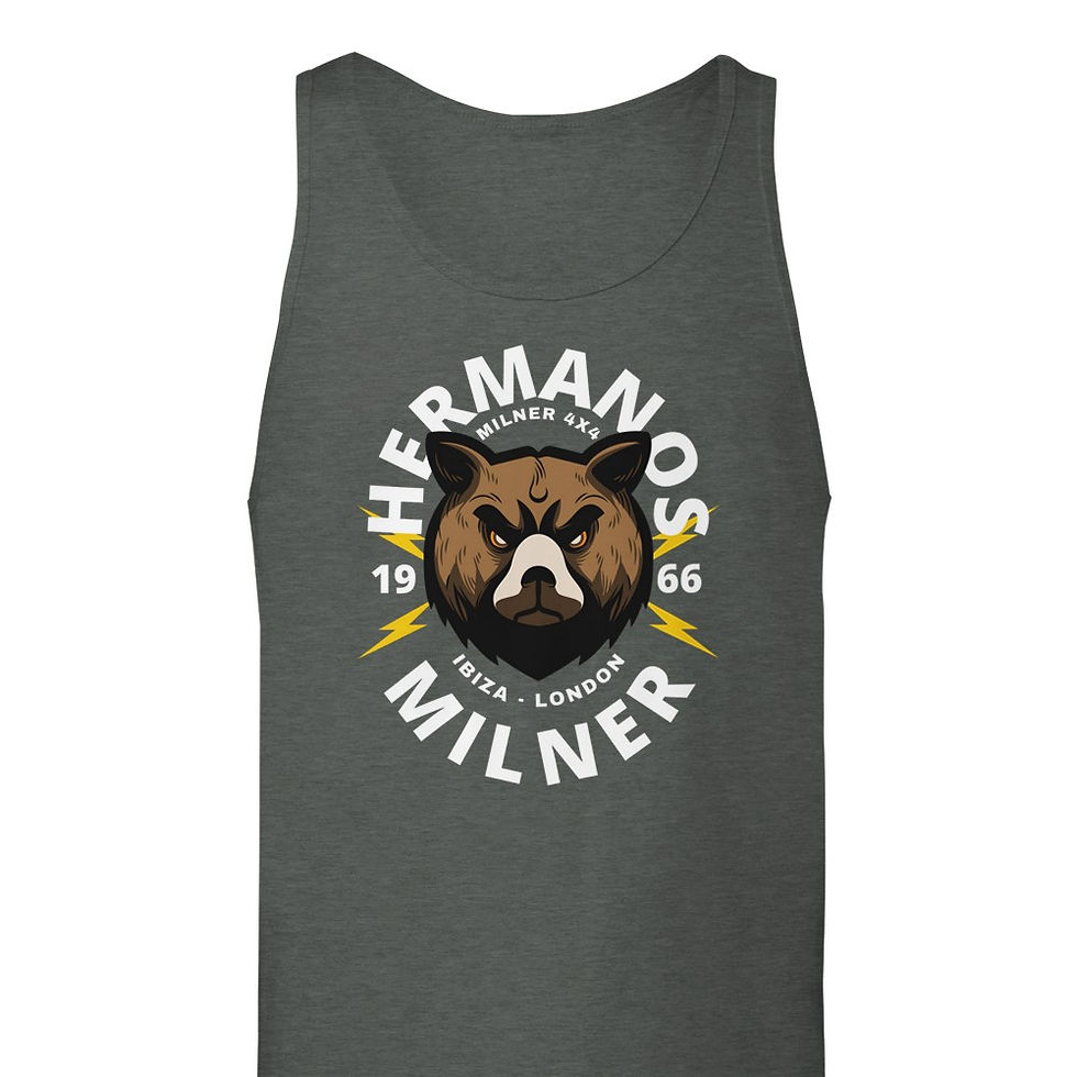 Thumbnail: Hermanos Milner Ibiza London Bear Premium Unisex Tank Top