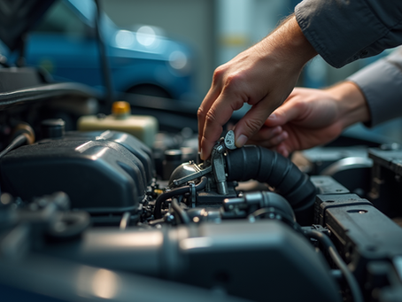 A mechanic working on a Car