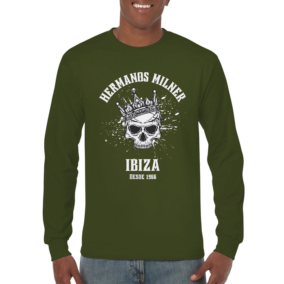 Thumbnail: Hermanos Milner Ibiza Skull Premium Unisex Longsleeve T-shirt