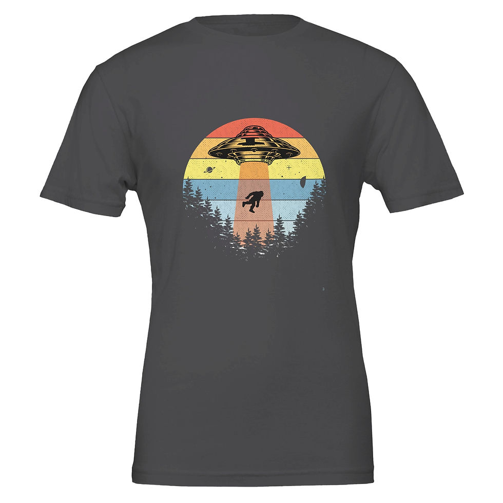 Thumbnail: UFO Bigfoot Retro Style Crewneck T-shirt