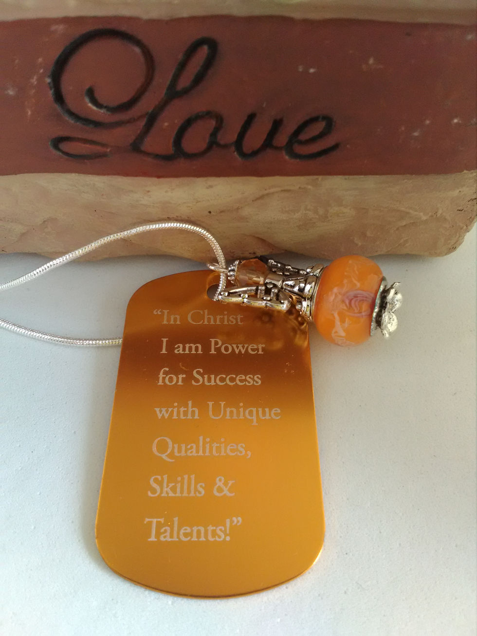 Thumbnail: POWER TAG PENDANT STERLING SILVER ANGELS NECKLACE