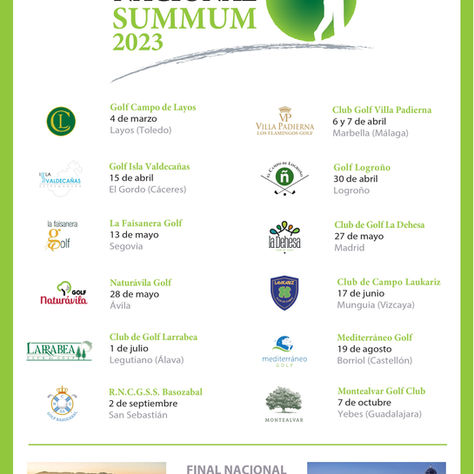 Ya tenemos el Calendario del Circuito Nacional Summum 2023