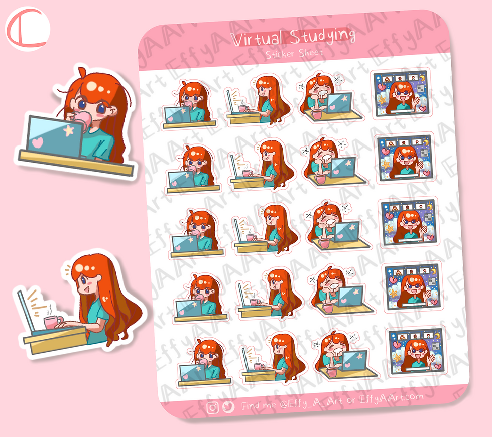 Thumbnail: Virtual Study Emoty Sticker Sheets