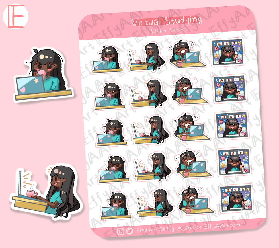 Thumbnail: Virtual Study Emoty Sticker Sheets